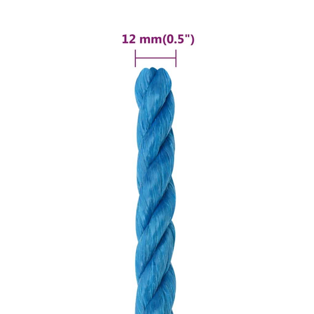 arbejdsreb 12 mm 50 m polypropylen blå