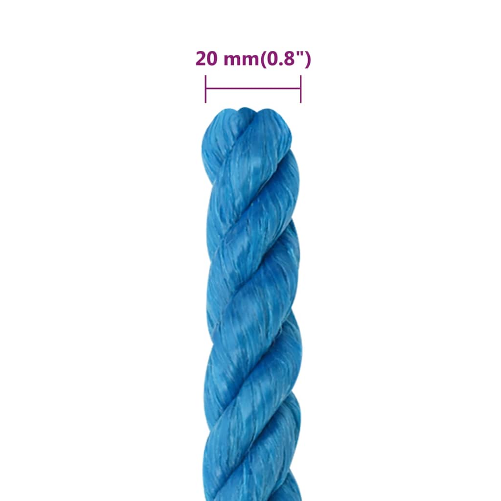 arbejdsreb 20 mm 50 m polypropylen blå