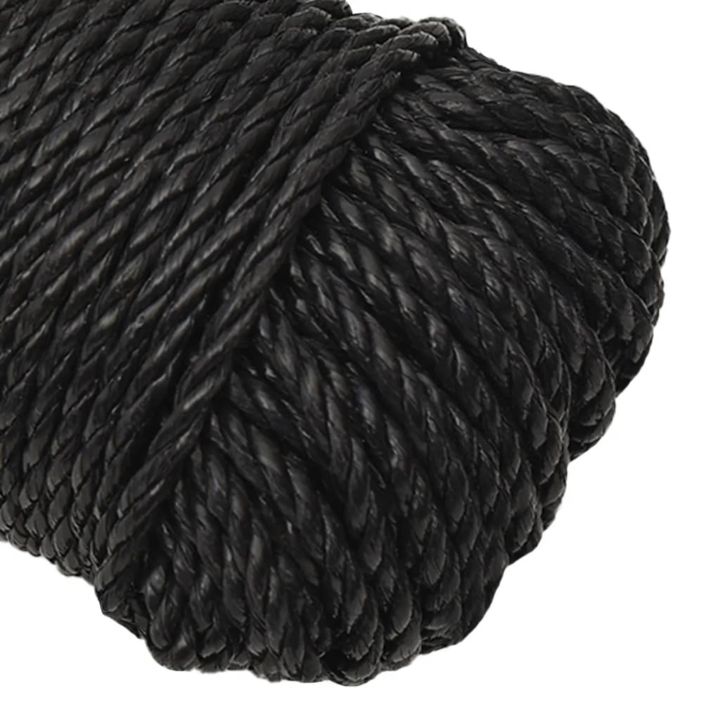 arbejdsreb 3 mm 25 m polypropylen sort