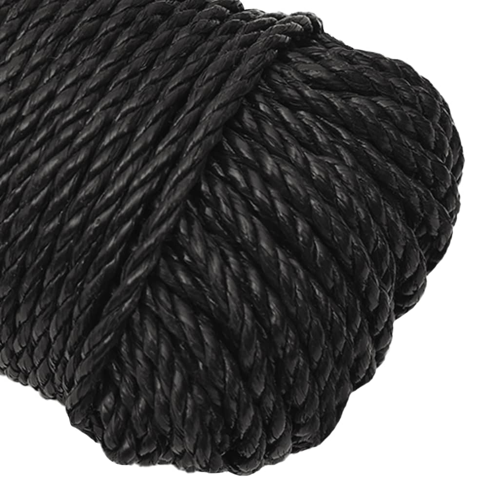 arbejdsreb 3 mm 50 m polypropylen sort