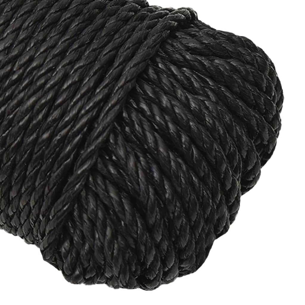 arbejdsreb 3 mm 250 m polypropylen sort