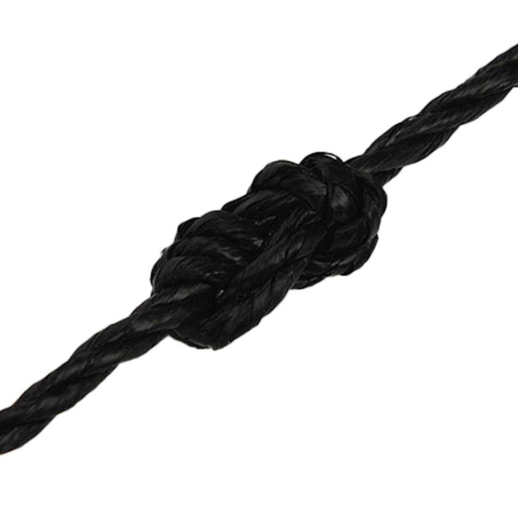 arbejdsreb 6 mm 250 m polypropylen sort