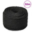 arbejdsreb 10 mm 50 m polypropylen sort