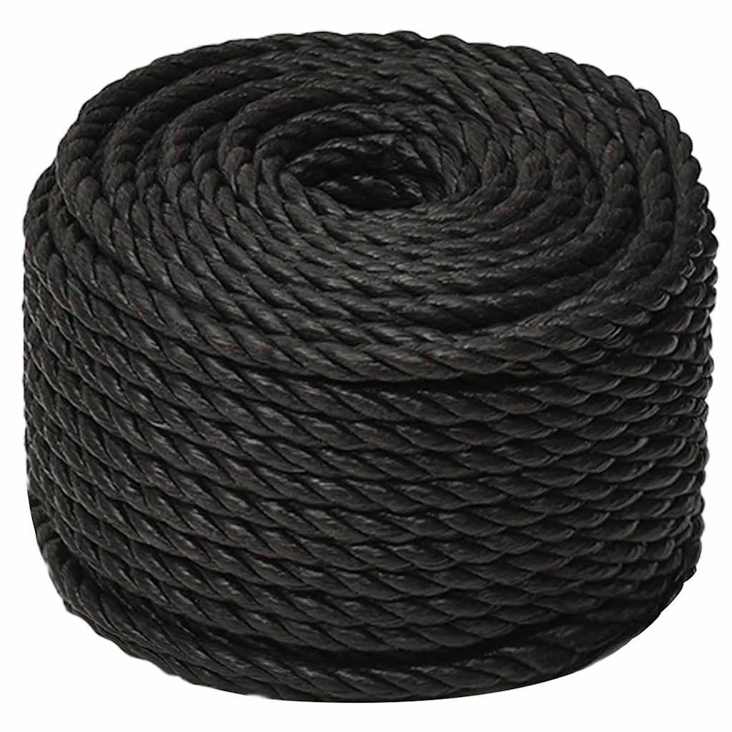 arbejdsreb 10 mm 50 m polypropylen sort