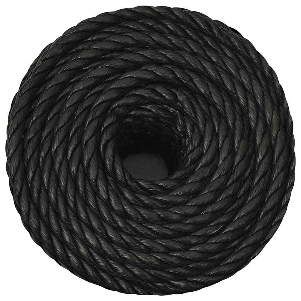 arbejdsreb 10 mm 50 m polypropylen sort