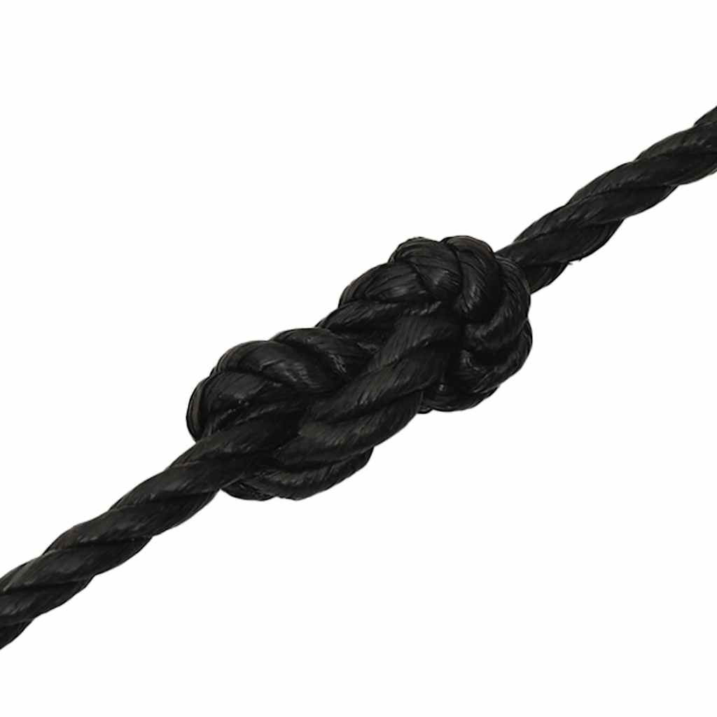 arbejdsreb 10 mm 50 m polypropylen sort