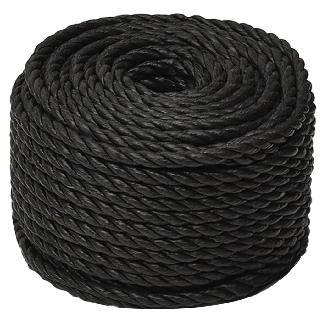 arbejdsreb 10 mm 100 m polypropylen sort