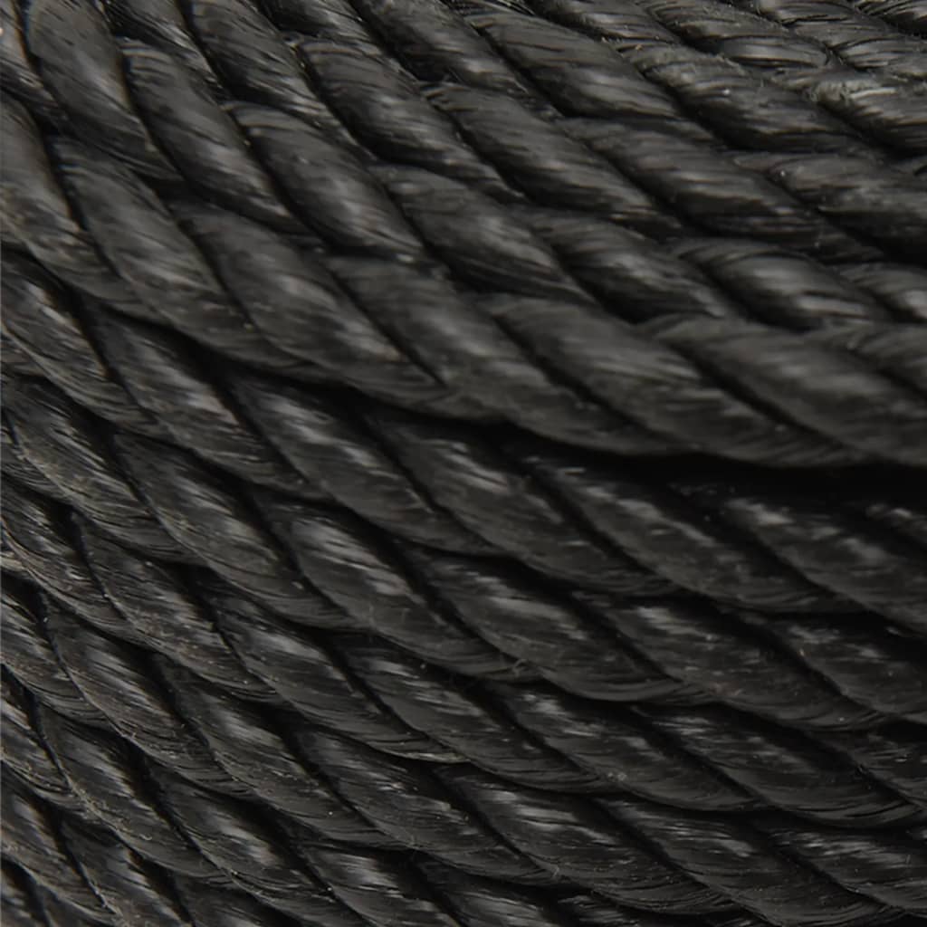 arbejdsreb 10 mm 100 m polypropylen sort