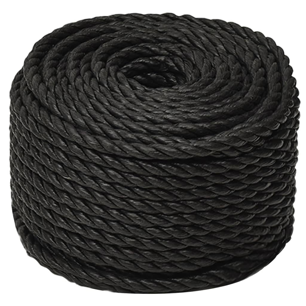 arbejdsreb 10 mm 250 m polypropylen sort