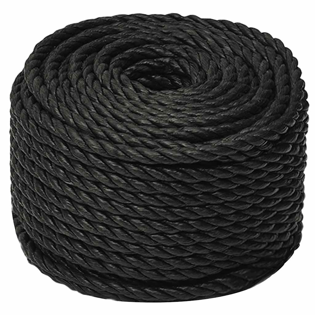 arbejdsreb 10 mm 500 m polypropylen sort
