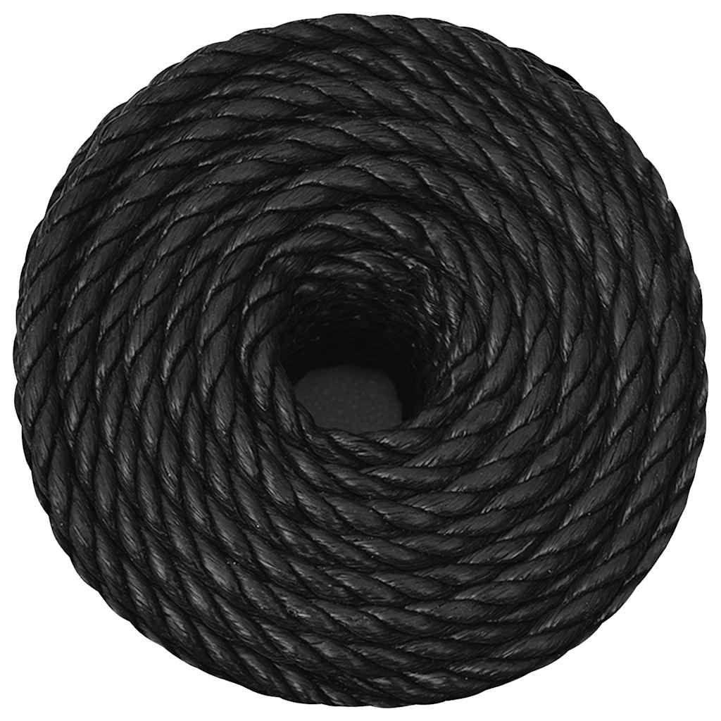 arbejdsreb 10 mm 500 m polypropylen sort