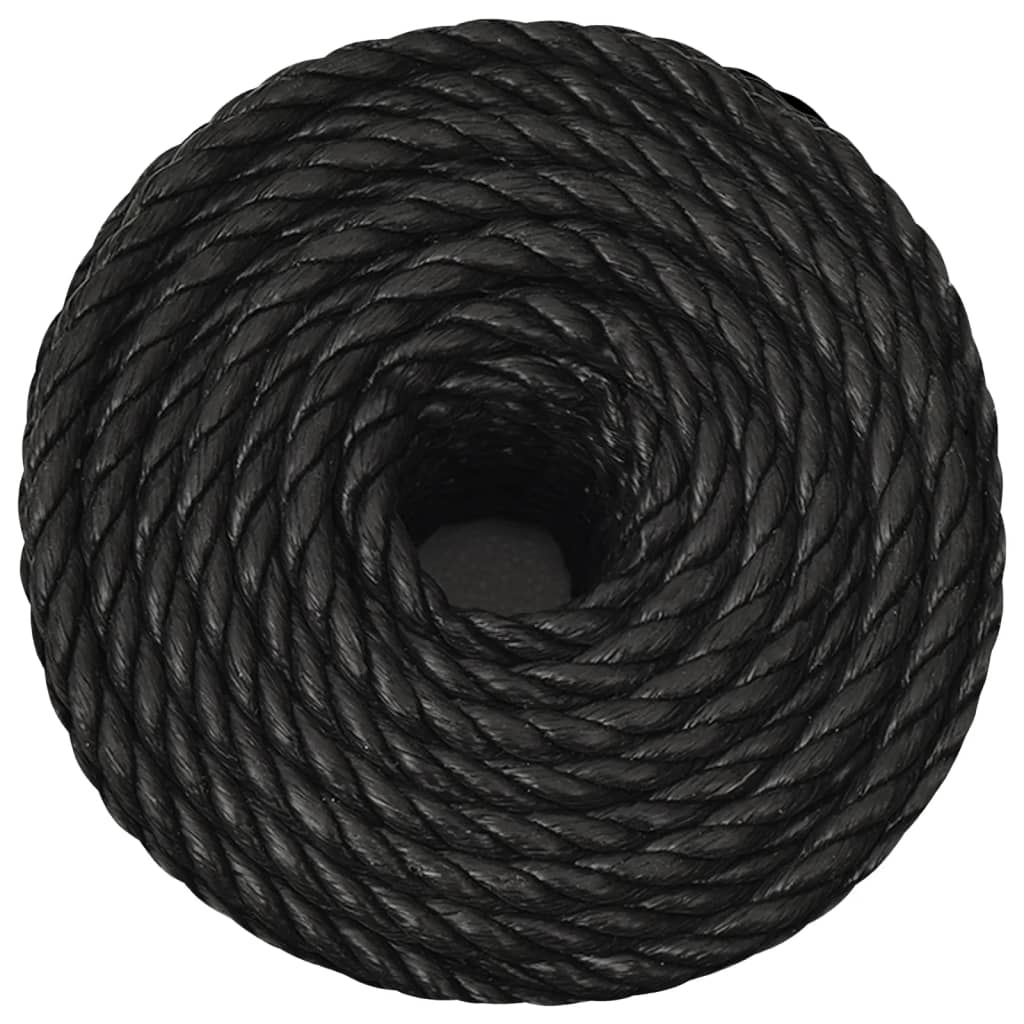 arbejdsreb 12 mm 250 m polypropylen sort