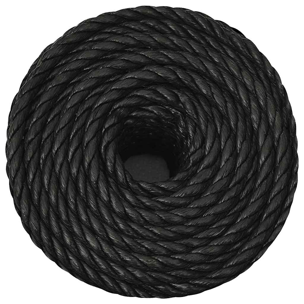 arbejdsreb 14 mm 25 m polypropylen sort
