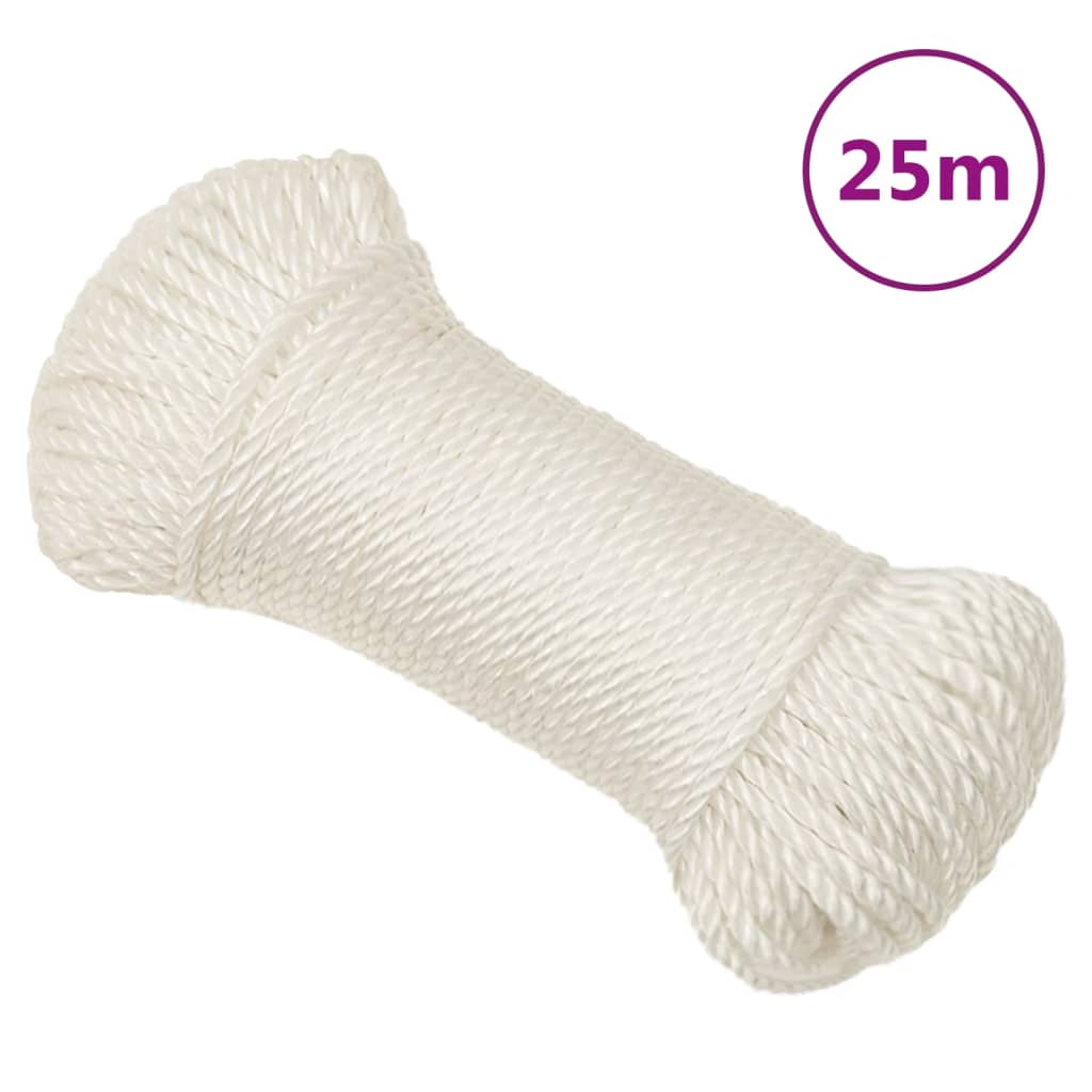 arbejdsreb 3 mm 25 m polypropylen hvid