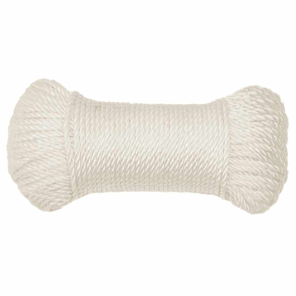 arbejdsreb 6 mm 100 m polypropylen hvid