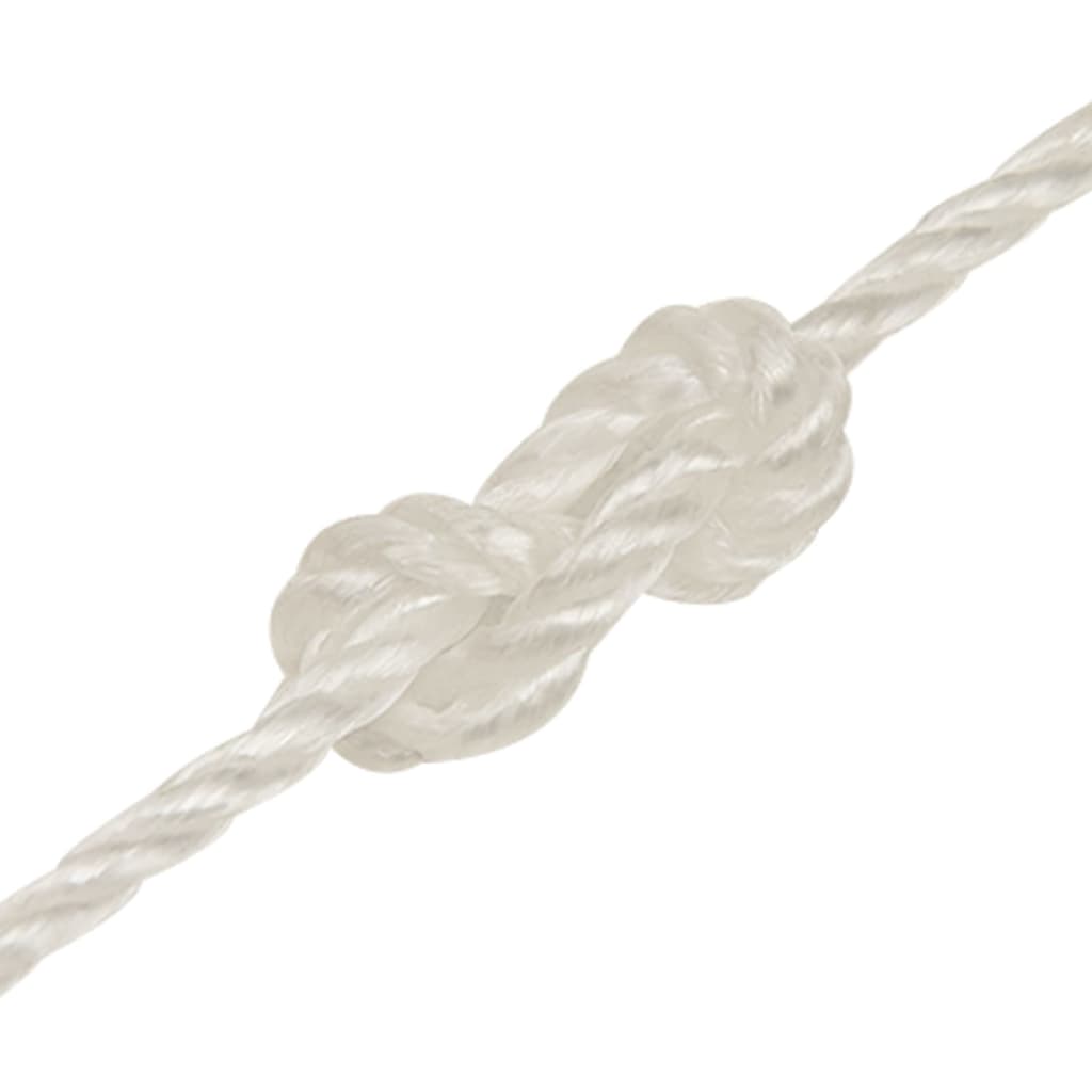 arbejdsreb 6 mm 250 m polypropylen hvid