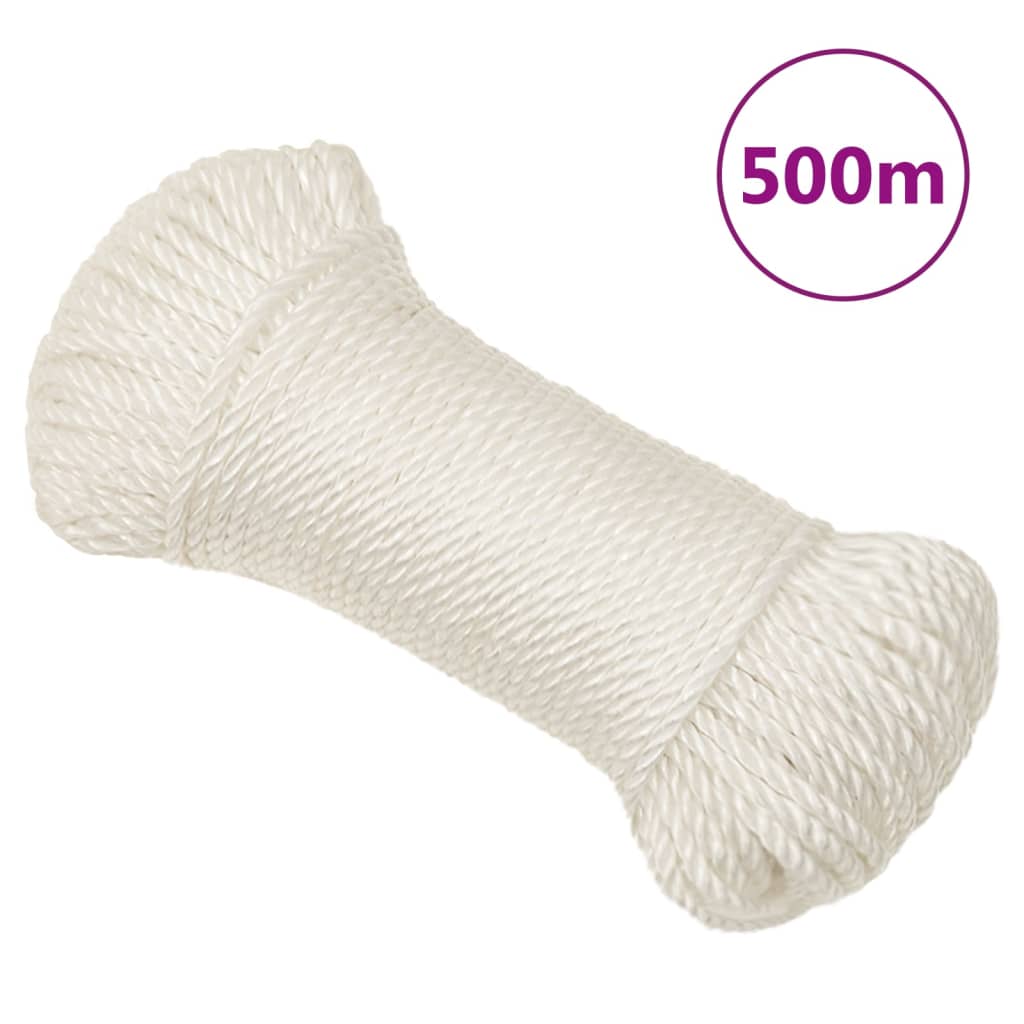 arbejdsreb 8 mm 500 m polypropylen hvid