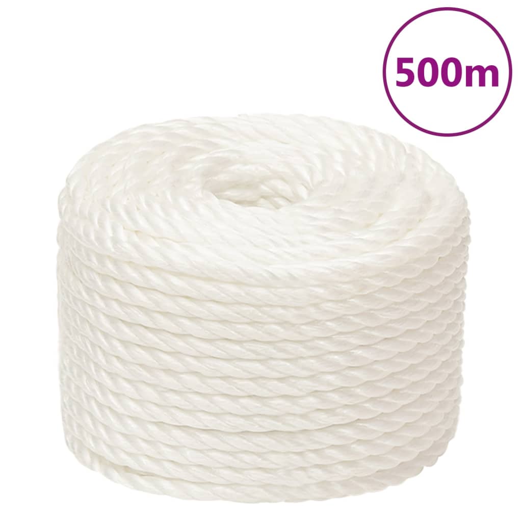 arbejdsreb 12 mm 500 m polypropylen hvid