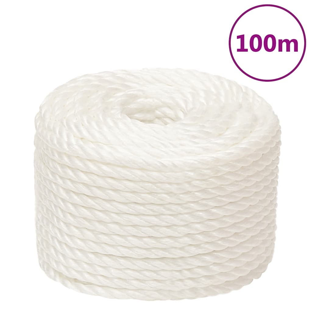 arbejdsreb 16 mm 100 m polypropylen hvid