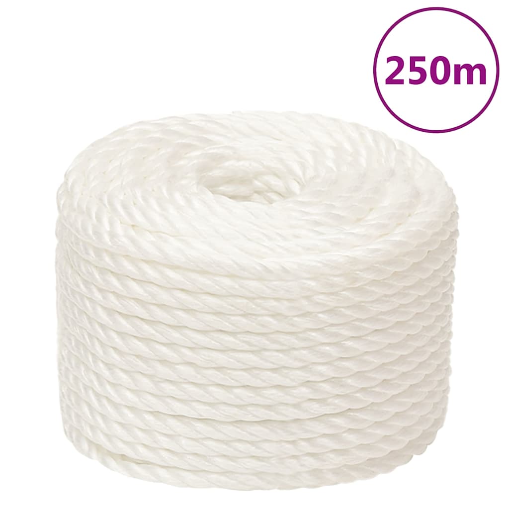 arbejdsreb 16 mm 250 m polypropylen hvid
