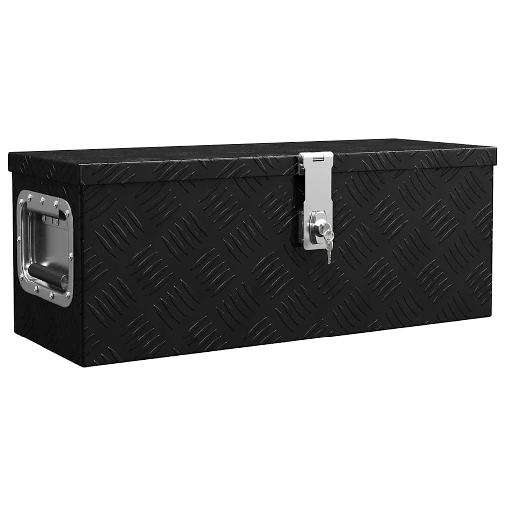 opbevaringskasse 60x23,5x23 cm aluminium sort