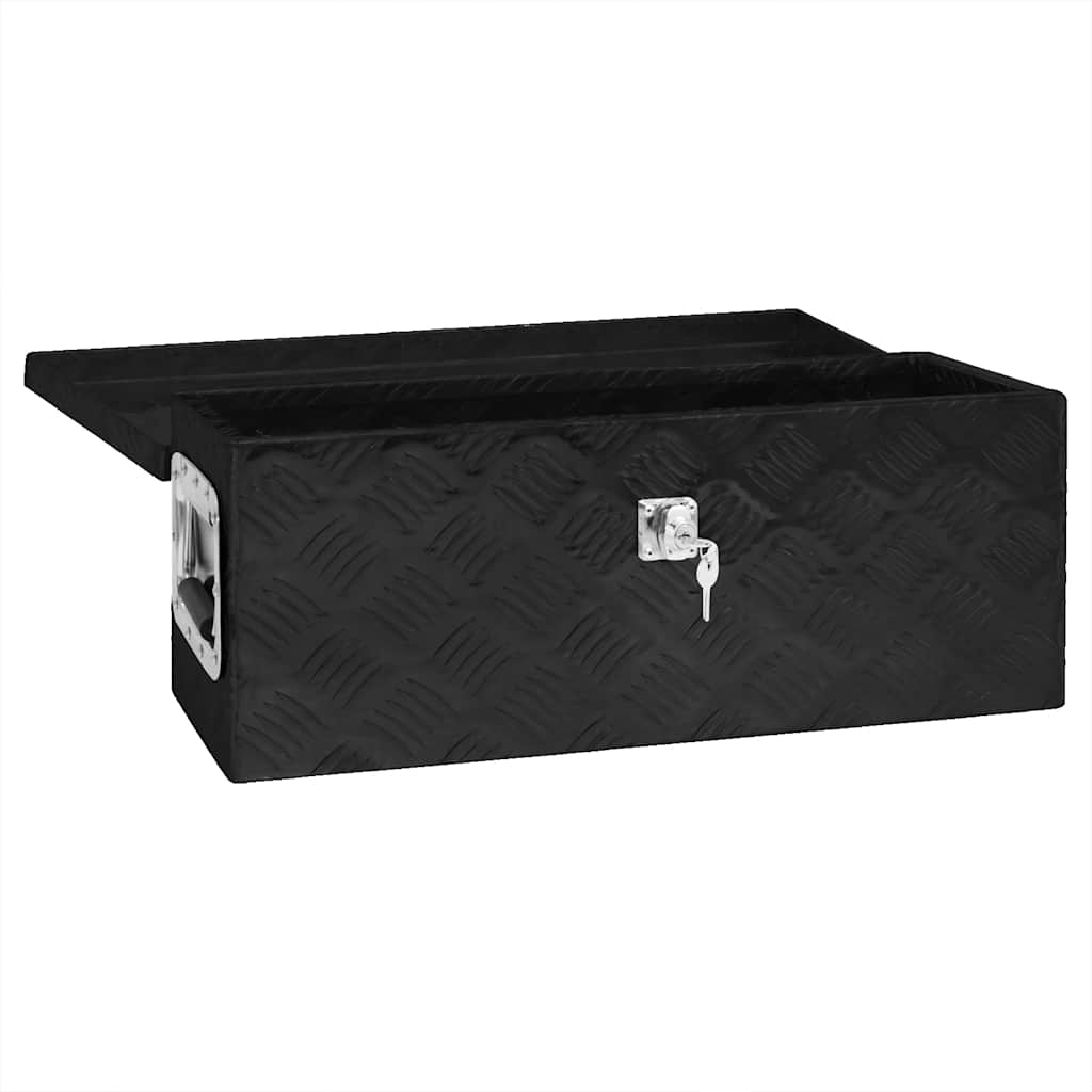 opbevaringskasse 60x23,5x23 cm aluminium sort