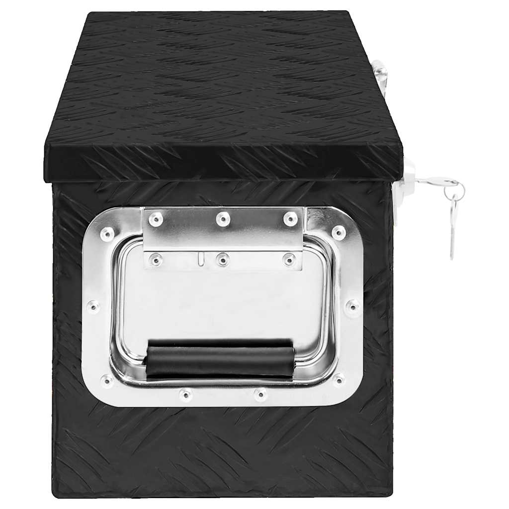 opbevaringskasse 60x23,5x23 cm aluminium sort