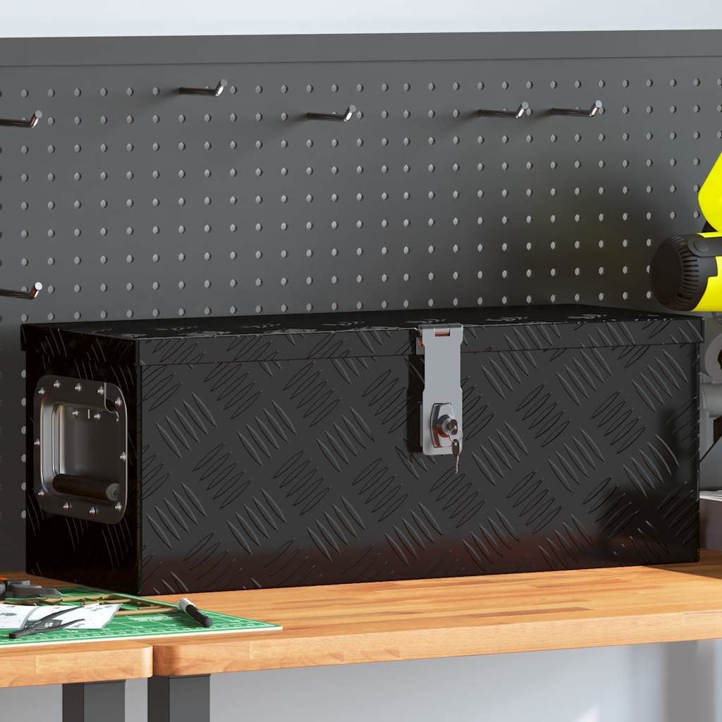 opbevaringskasse 60x23,5x23 cm aluminium sort