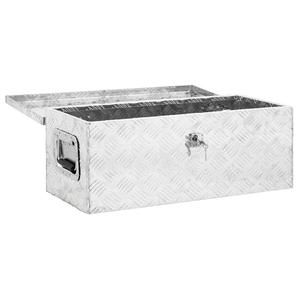 opbevaringskasse 70x31x27 cm aluminium sølvfarvet
