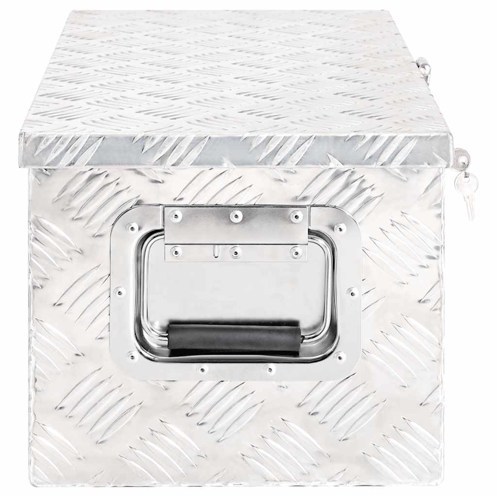 opbevaringskasse 70x31x27 cm aluminium sølvfarvet