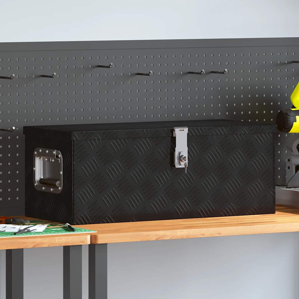 opbevaringskasse 70x31x27 cm aluminium sort