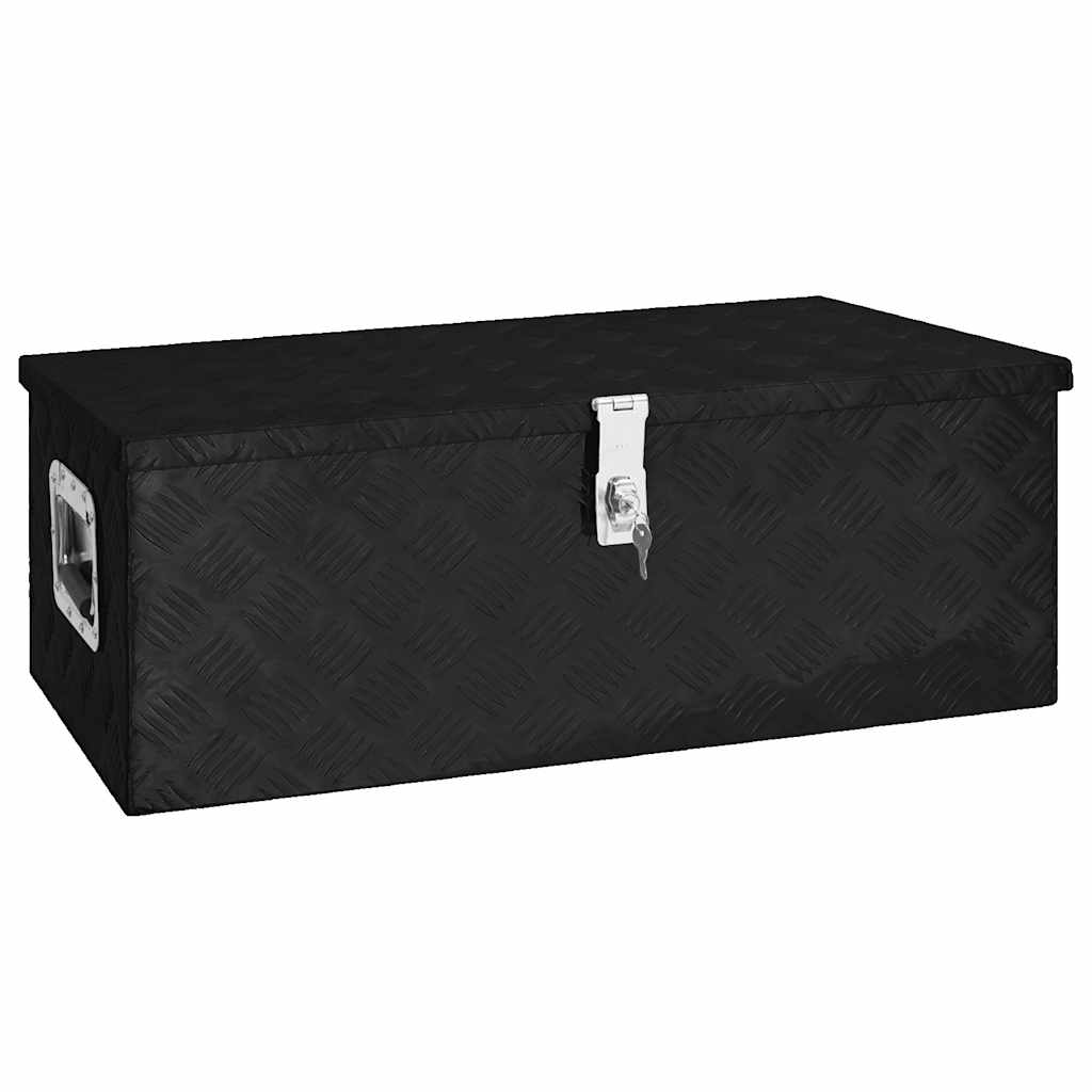 opbevaringskasse 80x39x30 cm aluminium sort