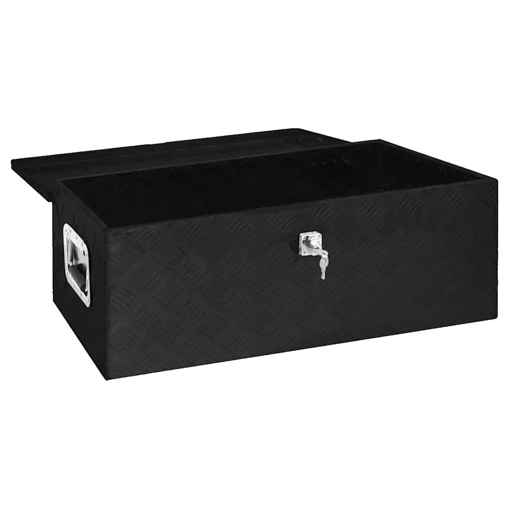 opbevaringskasse 80x39x30 cm aluminium sort