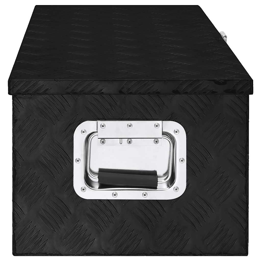 opbevaringskasse 80x39x30 cm aluminium sort