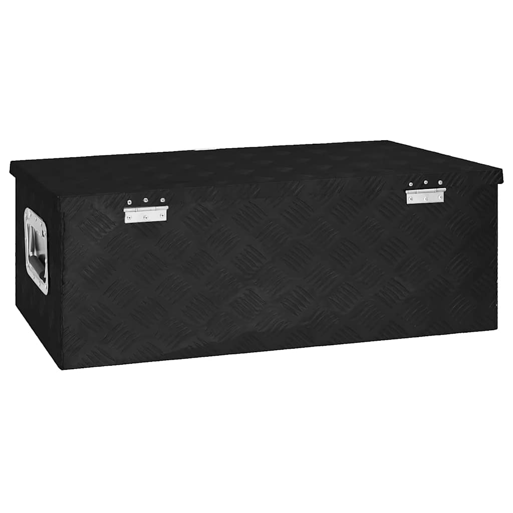 opbevaringskasse 80x39x30 cm aluminium sort