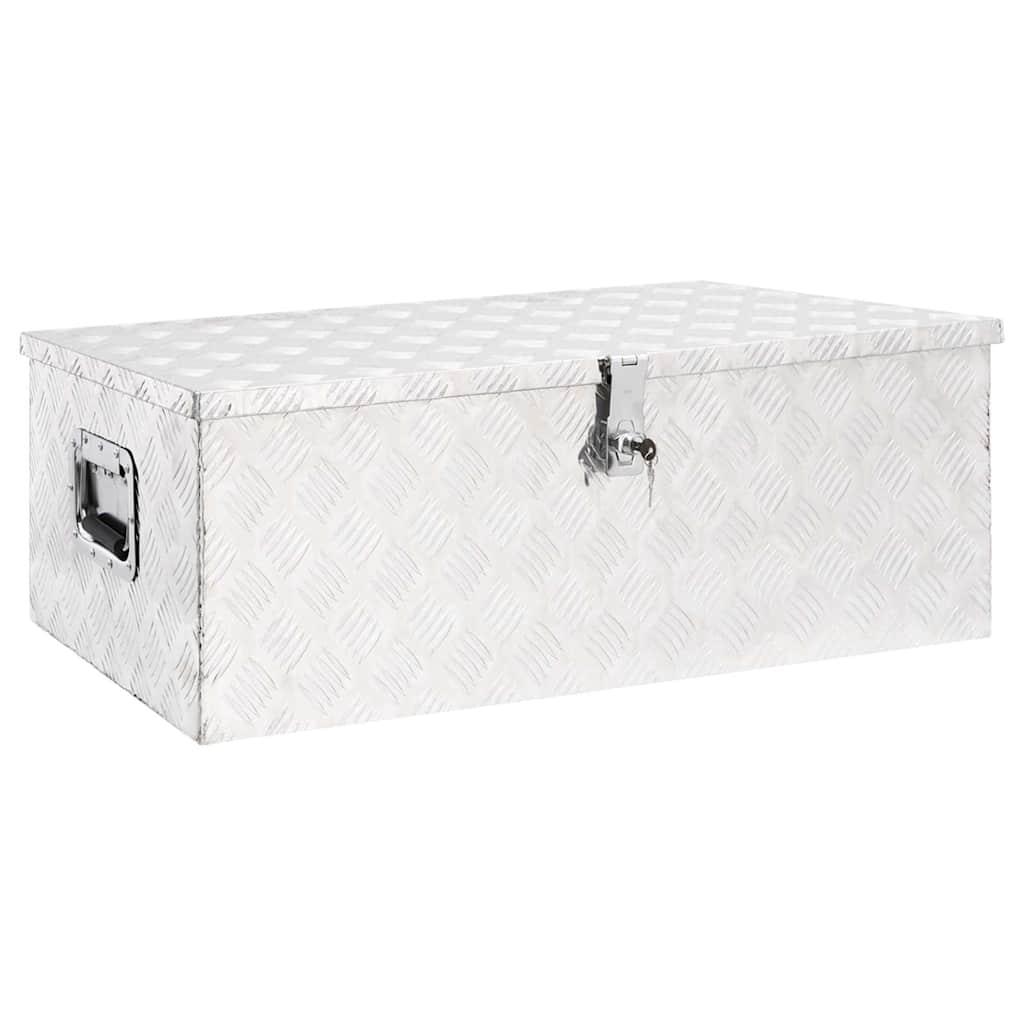 opbevaringskasse 90x47x33,5 cm aluminium sølvfarvet