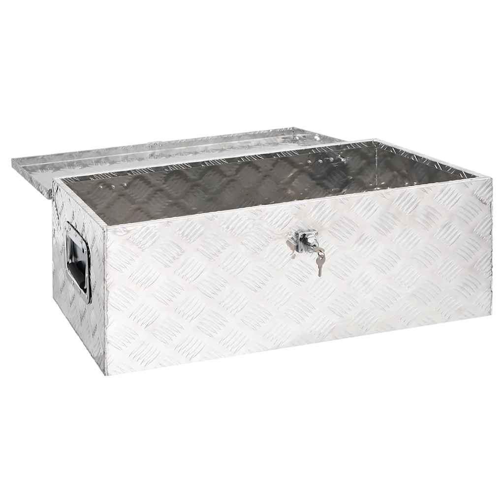 opbevaringskasse 90x47x33,5 cm aluminium sølvfarvet
