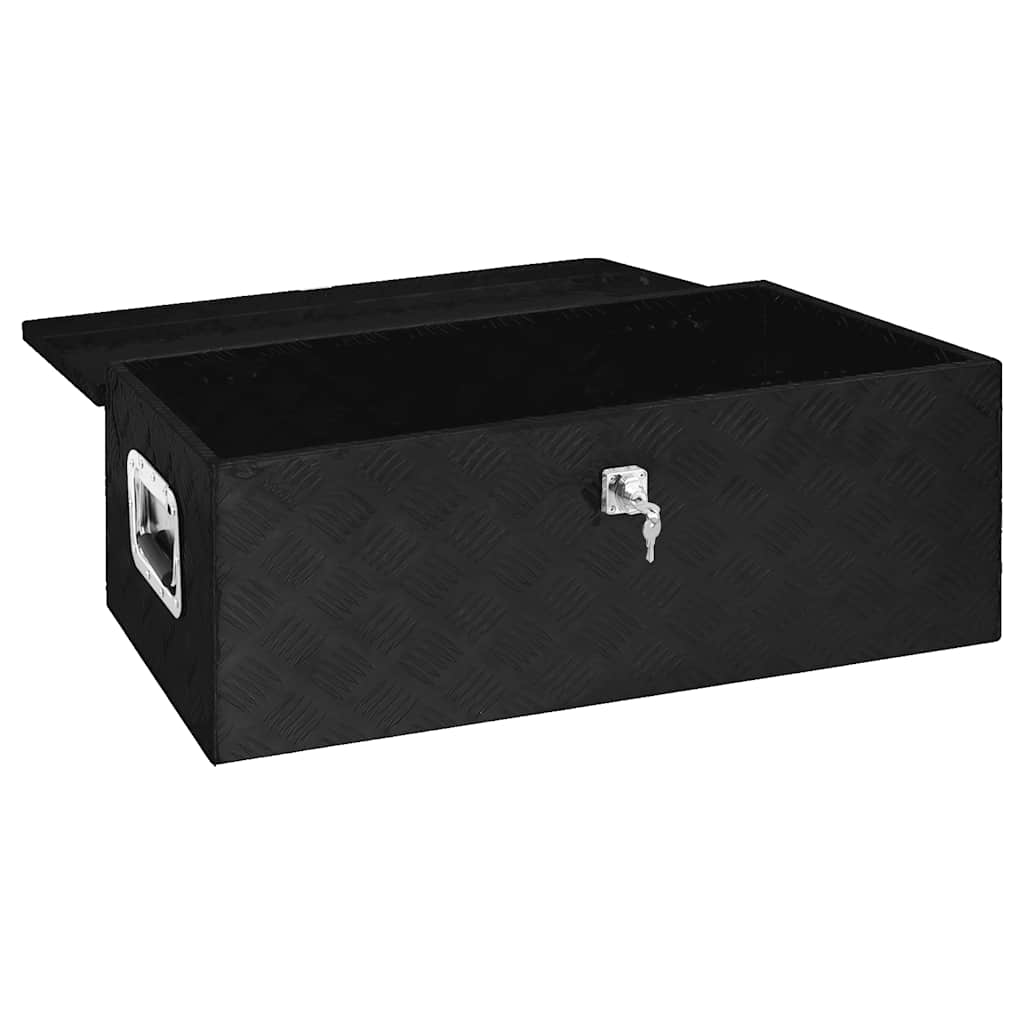 opbevaringskasse 90x47x33,5 cm aluminium sort