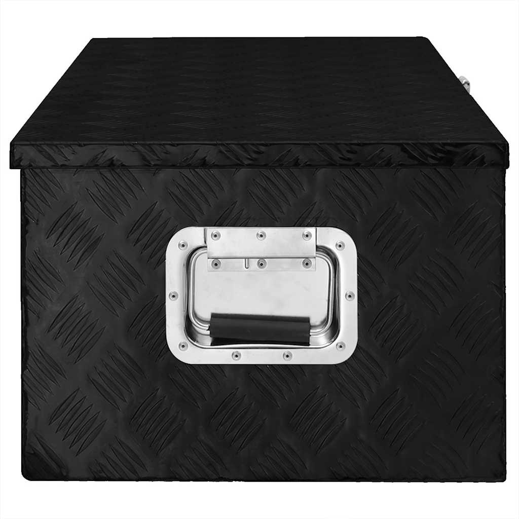 opbevaringskasse 90x47x33,5 cm aluminium sort