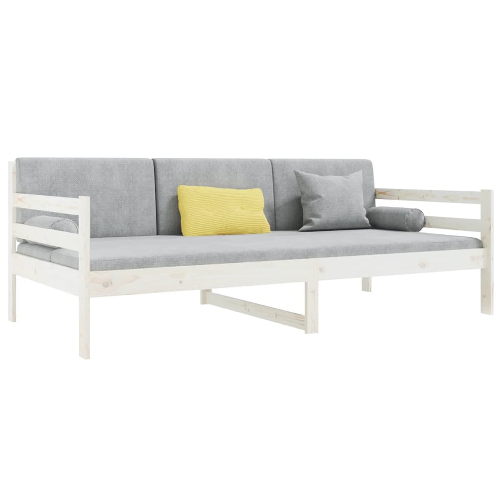 daybed uden madras 90x190 cm massivt fyrretræ hvid