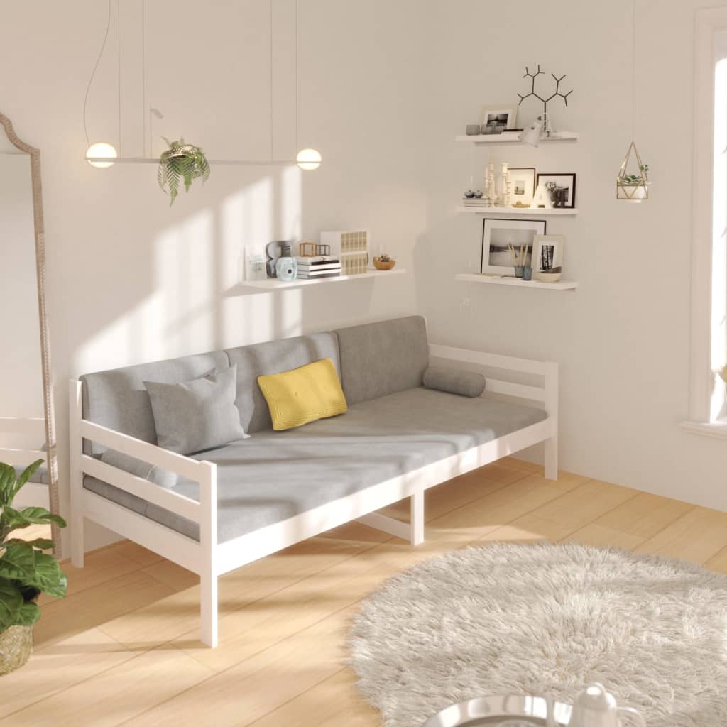 daybed uden madras 90x190 cm massivt fyrretræ hvid