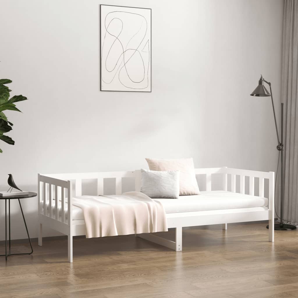 daybed uden madras 90x190 cm massivt fyrretræ hvid