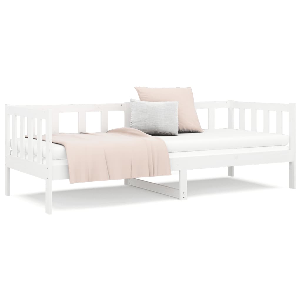 daybed uden madras 90x190 cm massivt fyrretræ hvid