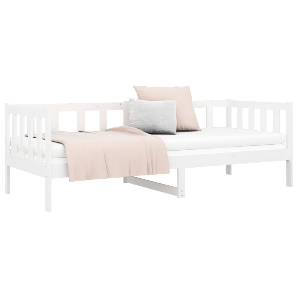 daybed uden madras 90x190 cm massivt fyrretræ hvid