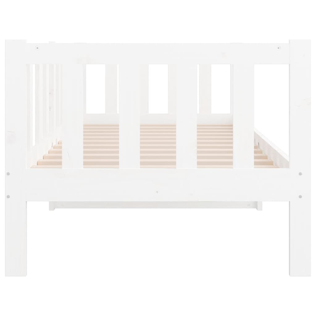 daybed uden madras 90x190 cm massivt fyrretræ hvid