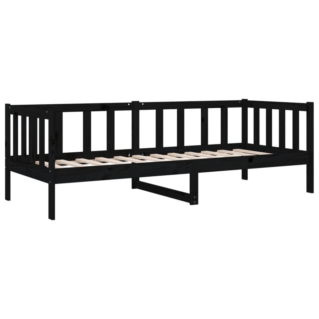 daybed 90x190 cm massivt fyrretræ sort