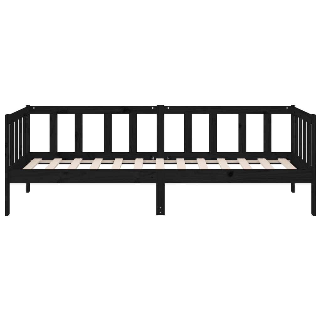 daybed 90x190 cm massivt fyrretræ sort