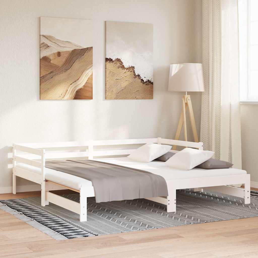 udtræksseng uden madras 90x190 cm hvid