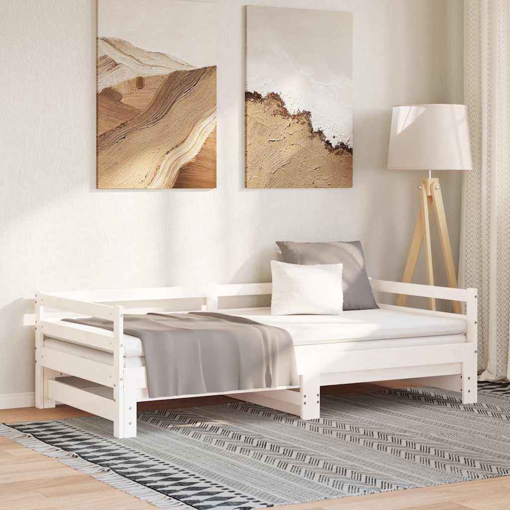 udtræksseng uden madras 90x190 cm hvid