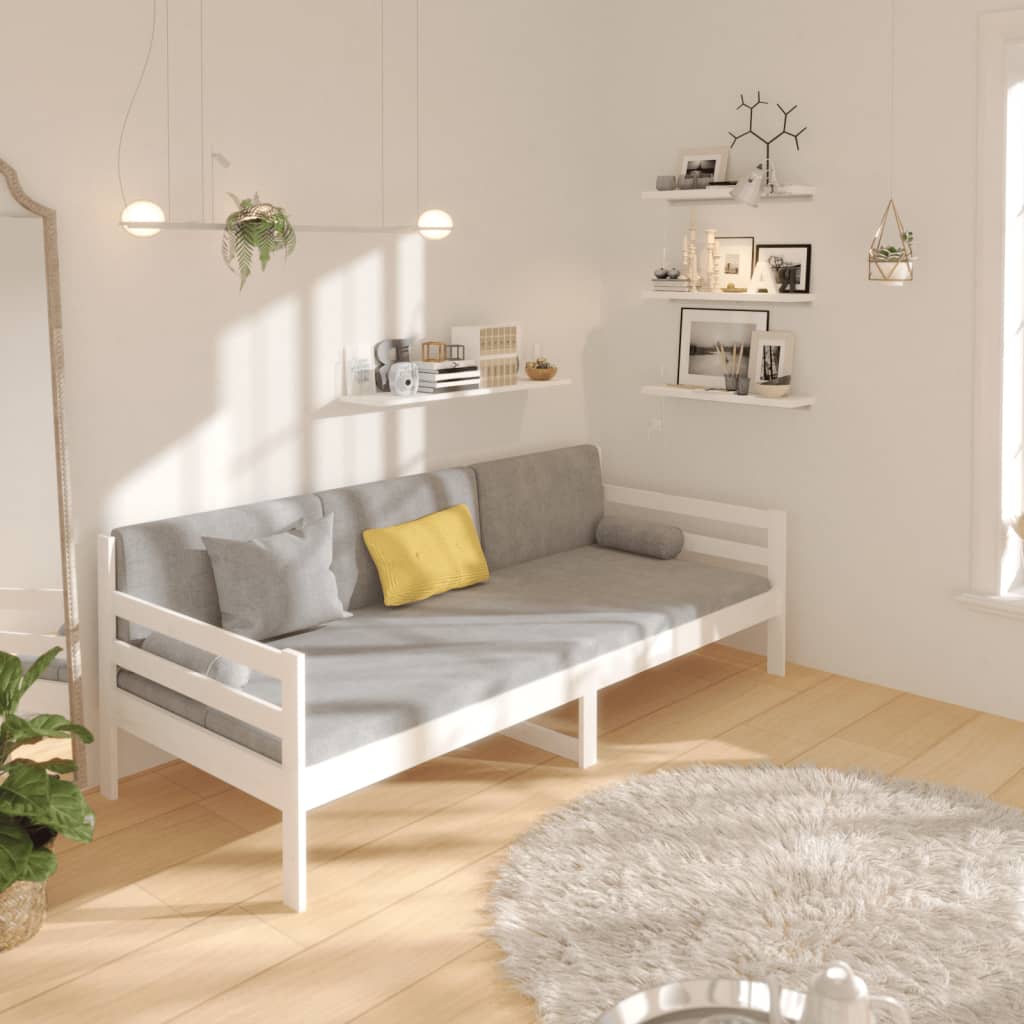 daybed uden madras 80x200 cm massivt fyrretræ hvid